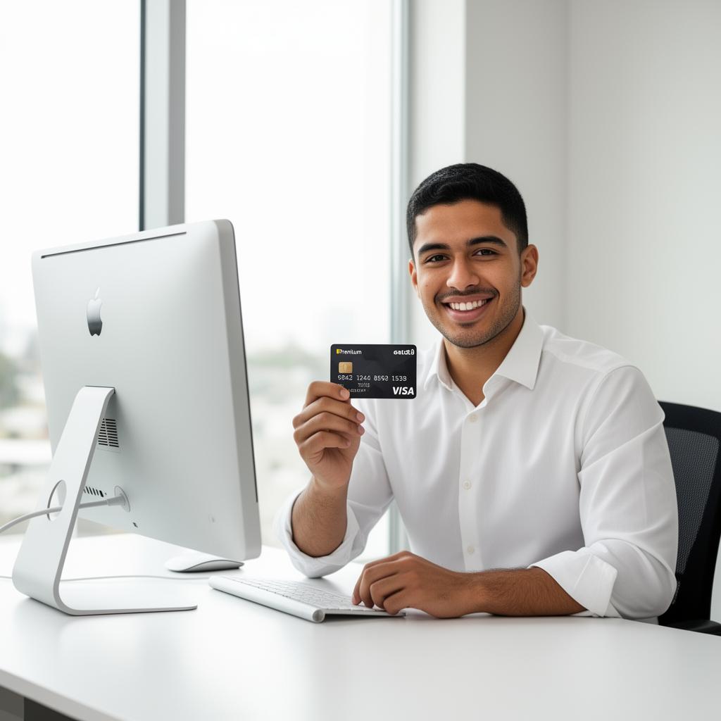 Latino professional approved for a new line of credit